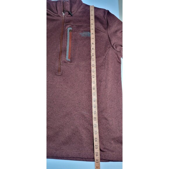 The North Face Mens Large Textured Cap Rock 1/4 Zip Fleece Pullover Burgandy - Picture 12 of 13